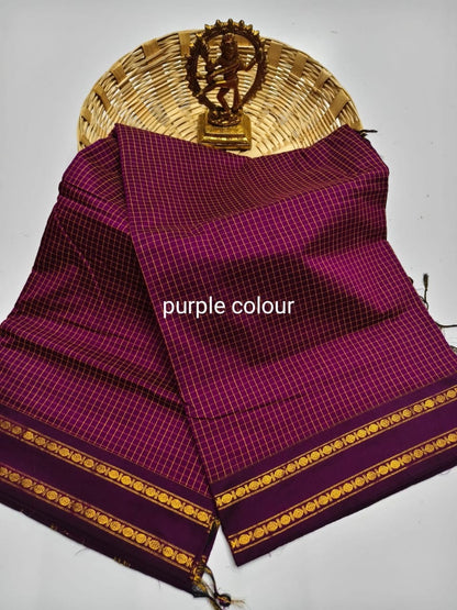 Soft arani silk cotton saree with thread checks