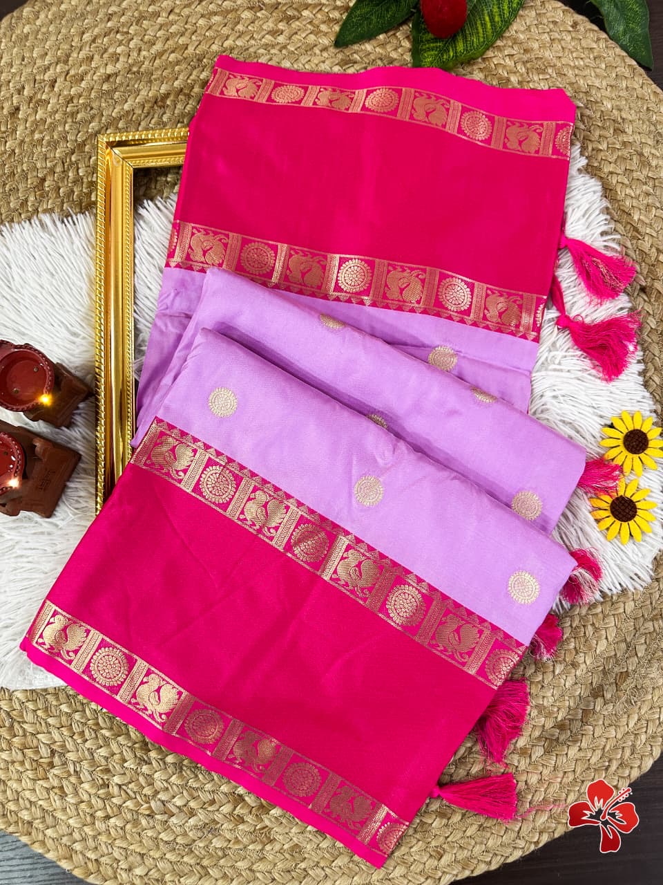 Soft semi silk saree - coin chakra