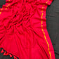 Pure and authentic mul cotton saree with small single zari line border