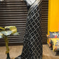Soft munga silk saree with box checks weavings - black