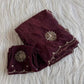 Gorgeous moss nylon mix handwork saree with intricate beads and sequins buttas and border