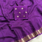 Premium viscous crushed chinon silk with lurex zari lines - 2