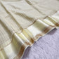 Soft viscous georgette saree with checks and satin border