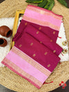 Beautiful soft semi silk saree with contrast border