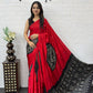 Soft satin crepe silk saree with Beautiful bandhini print and Real mirror work (prebooking)