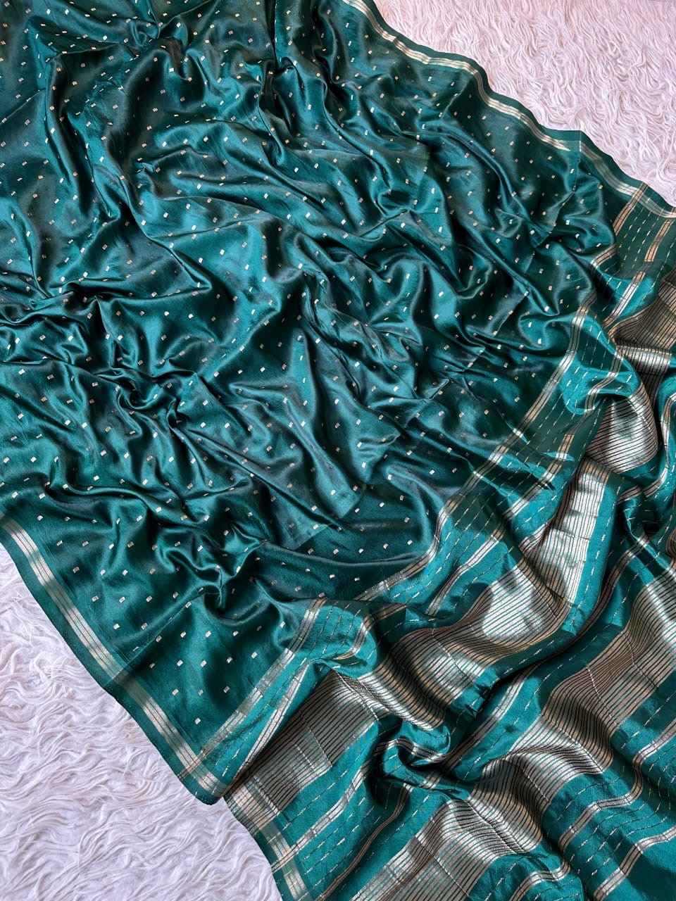 Banarasi semi katan silk with buttas