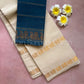 Pure plain sungudi cotton saree with double peacock border - white