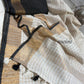 Pure linen checks saree with contrast blouse
