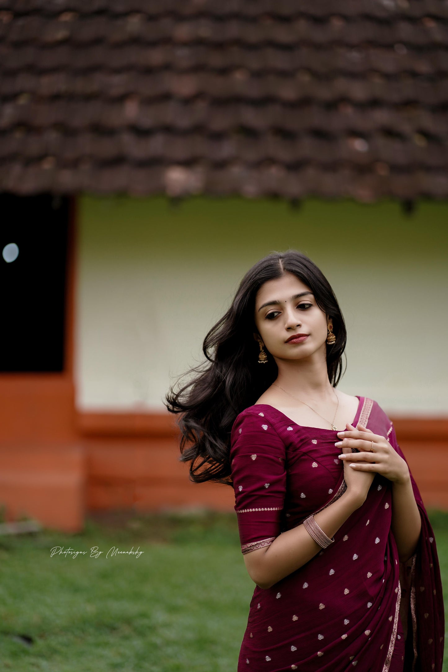 Soft viscous chinon silk saree