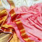 Soft Mul cotton saree - Red pallu