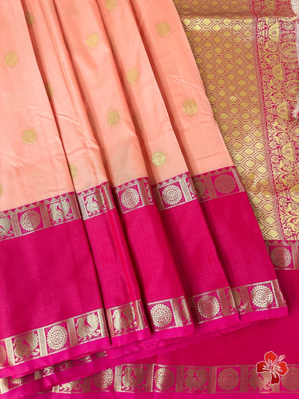 Soft semi silk saree - coin chakra
