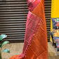 Beautiful semi matka saree with small zari weavings in body and contrast border