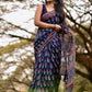 Handblock printed Chanderi silk cotton saree