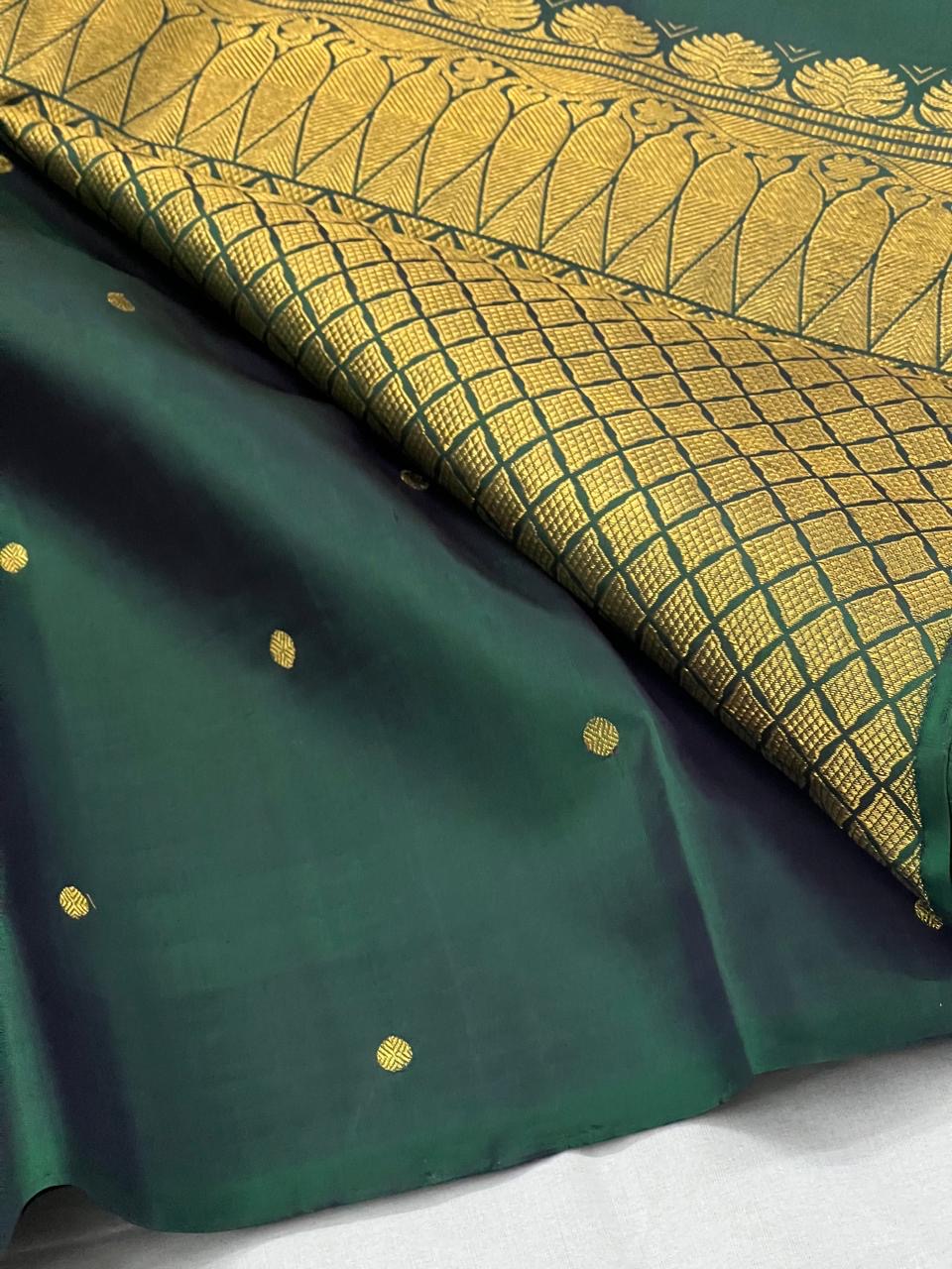 Nayanthara inspired Pure Kanchipuram silk saree with 2gm zari small buttas - Prebooking (30-45 days)