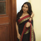 Narayanpet elephant border saree - Black