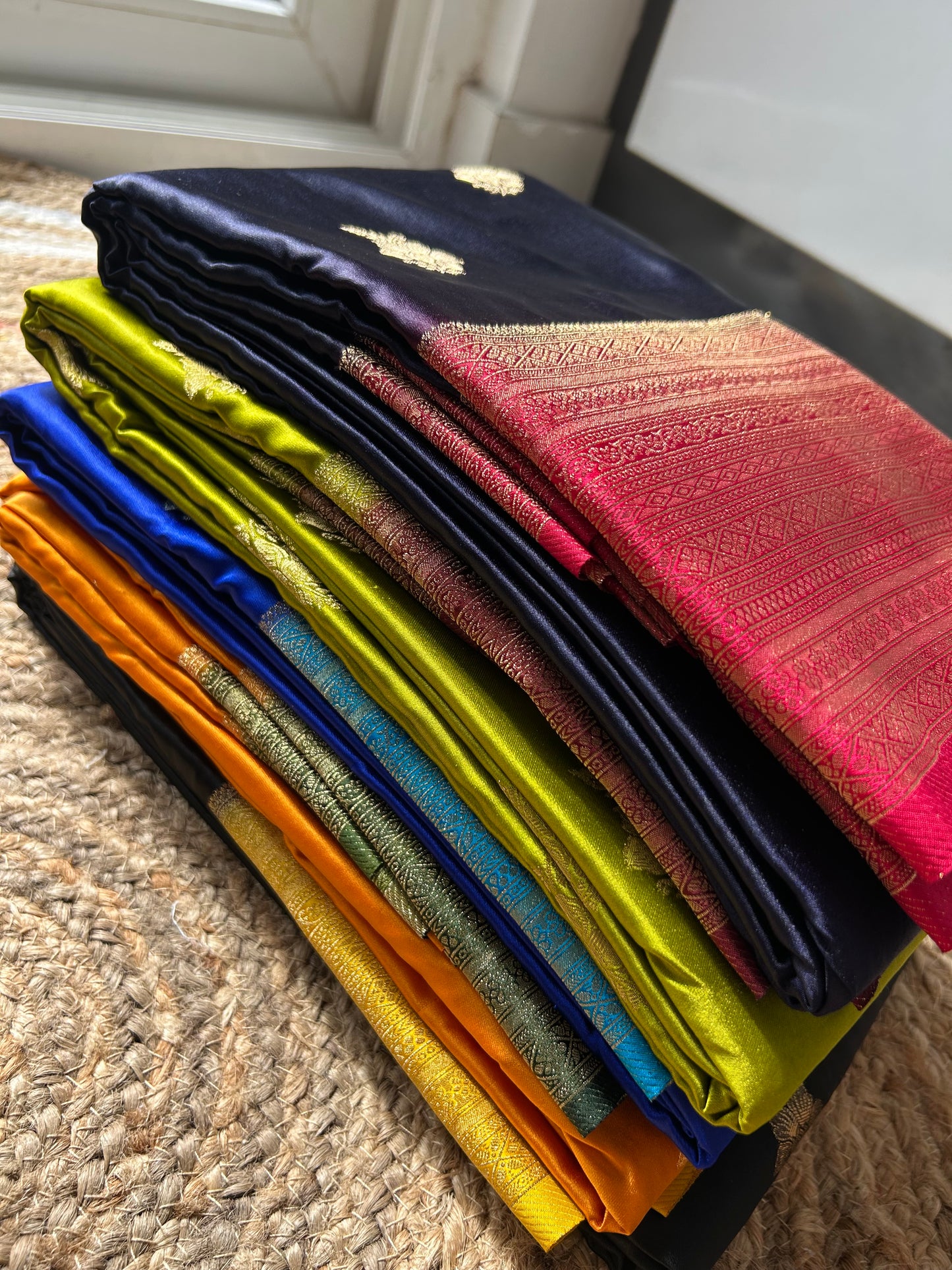 Soft and flowy crepe silk saree with Banarasi weavings