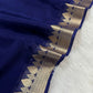 Beautiful viscous georgette saree with zari border and dola silk blouse