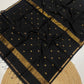 Maheshwari silk cotton small border saree with v buttis
