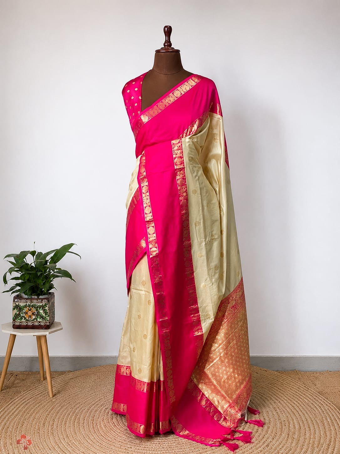Soft semi silk saree - coin chakra