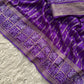 Banarasi semi Katan georgette saree with bandhini prints