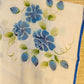 Pure mul cotton handpainted saree - Blue Roses