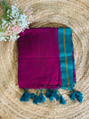 Pure authentic mul cotton saree with single zari line contrast border