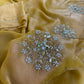 Beautiful soft two tone tissue silk saree with gotta, pearl and sequins work