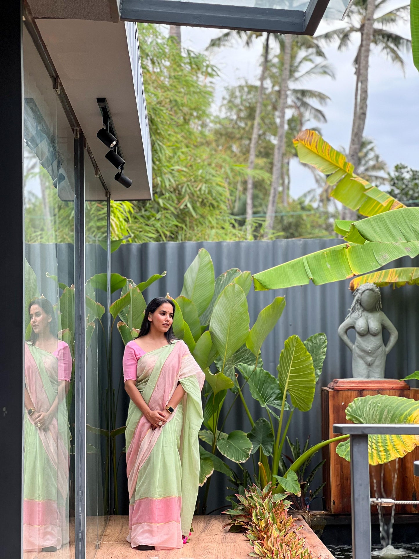 Mul cotton saree with Tassels- GP