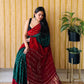 Soft modal silk with nakshi pallu and tye and dye bandhini prints