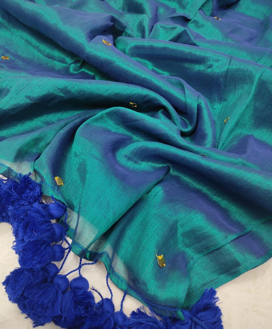 Pure mul tissue Raga saree with round sequins