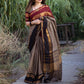 Pure kanchi cotton saree with red and black border