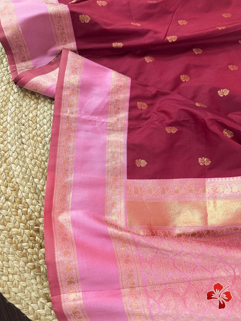 Beautiful soft semi silk saree with contrast border