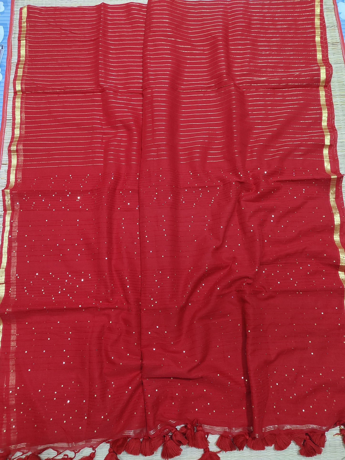 Pure cotton saree with zari stripes