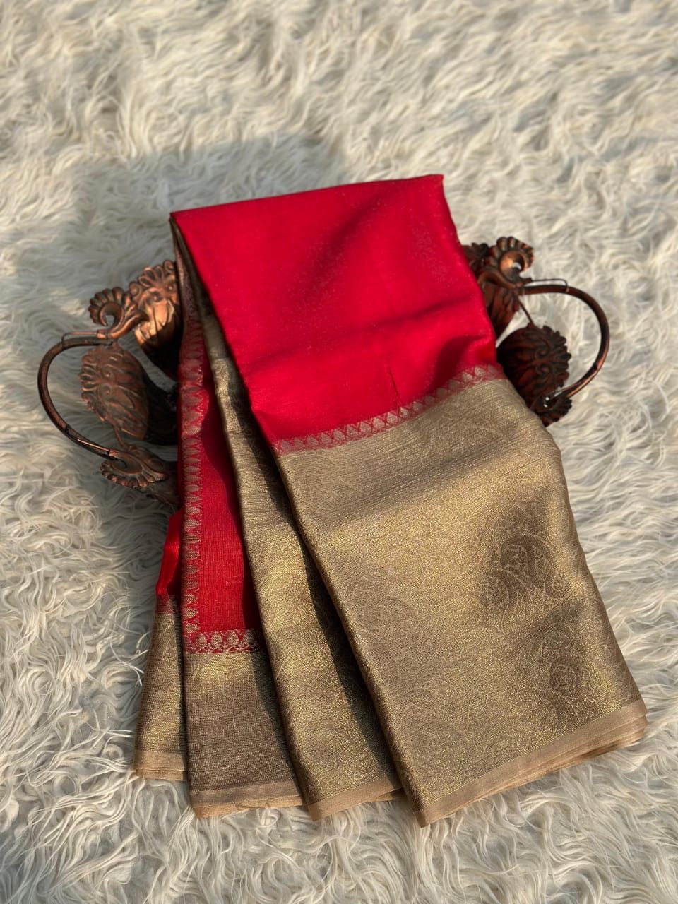 Semi Banarasi warm silk Contrast