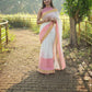 Soft Mul Cotton saree - big baby Pink border