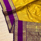 Beautiful semi kanjivaram soft silk saree - mustard purple (Copy)