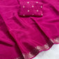 Beautiful viscous chinon saree with zari weaving border and viscous butta blouse