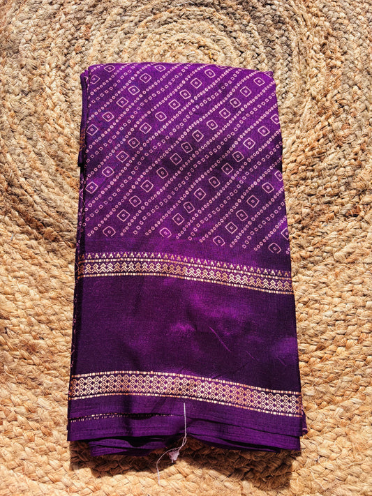 Fancy Mangalagiri saree with bandhini prints