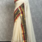 Pure and authentic mul cotton saree with black and red zari border