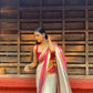 Pure authentic mul cotton saree with pink zari border