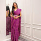 Crepe silk saree with bandhini prints