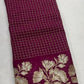 Gorgeous premium viscous chinon silk saree with zari checks and embroidered border