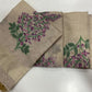Soft off white muga cotton saree with floral weavings