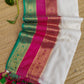 Pure cotton saree with multi color zari border