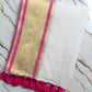 Pure authentic mul cotton saree with pink border
