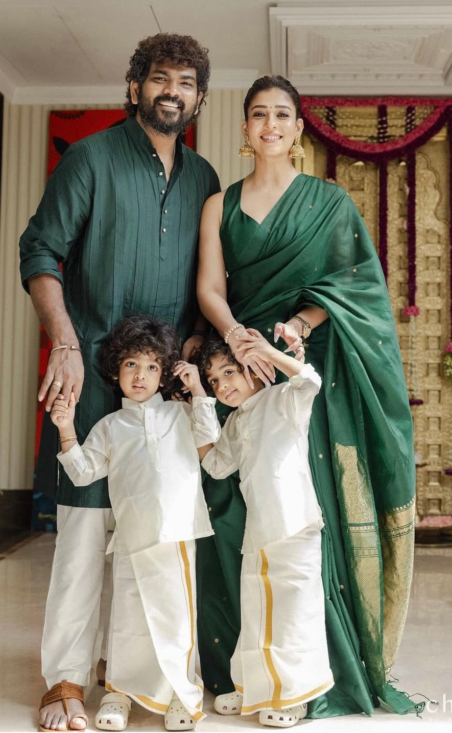 Nayanthara inspired Pure Kanchipuram silk saree with 2gm zari small buttas - Prebooking (30-45 days)