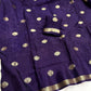 Beautiful viscous russian silk saree with self design and small zari border - mandala design
