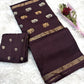 Soft viscous dola silk with beautiful silver and gold elephant motifs in the middle
