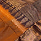 Beautiful premium rust orange semi silk saree with copper zari stripes and border