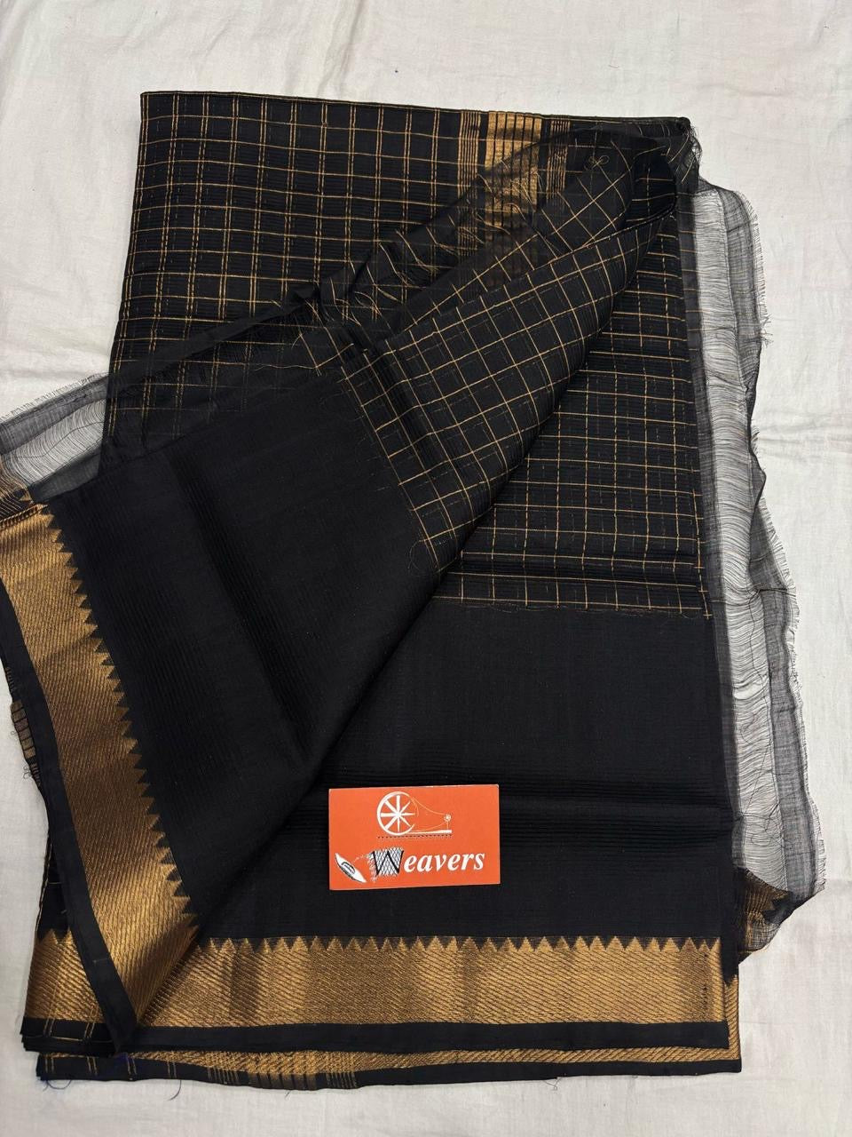 Beautiful Mangalagiri Silk cotton saree with zari checks